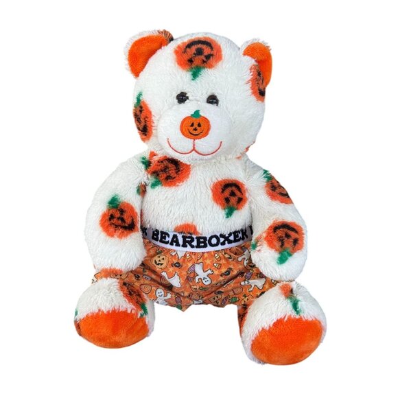 Build-A-Bear Pumpkin Nose Teddy Bear With Bearboxer Shorts Halloween 16" - Picture 1 of 15
